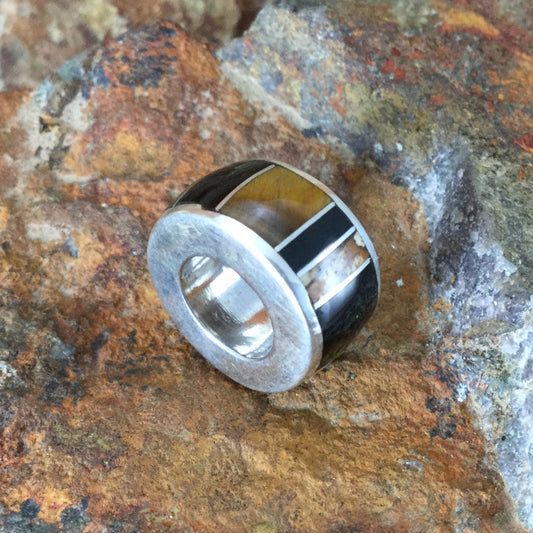 David Rosales Native Earth Inlaid Sterling Silver Pendant