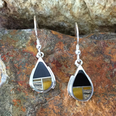 David Rosales Native Earth Inlaid Sterling Silver Earrings