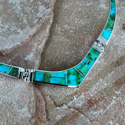 David Rosales Sonoran Gold Inlaid Sterling Silver Necklace