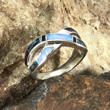 David Rosales Shalako Inlaid Sterling Silver Ring