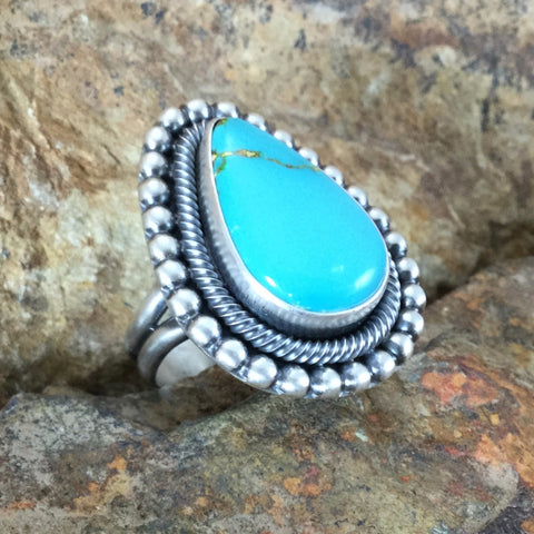 Royston Turquoise Sterling Silver Ring Size 9