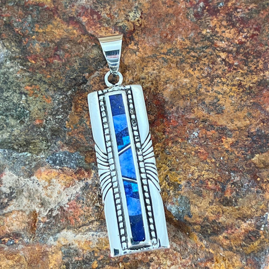 David Rosales Blue Sky Inlaid Sterling Silver Pendant