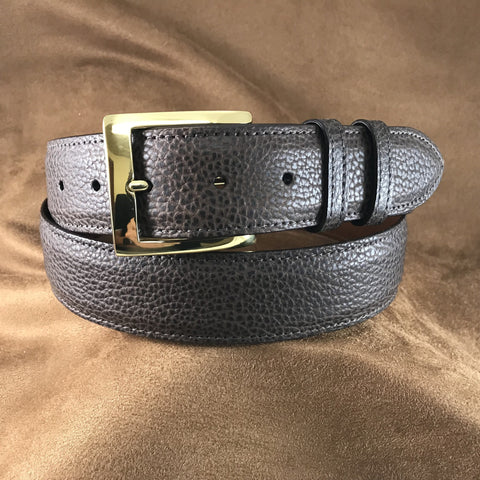 Brown American Bison Leather Belt Strap - 1 1/2" Straight