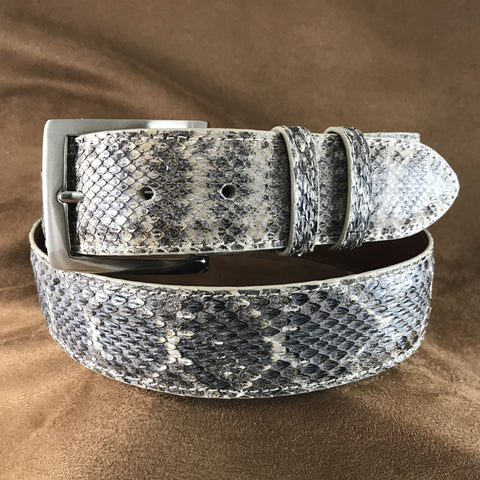 Western Diamond Rattlesnake Leather Belt Strap - 1 1/2" Straight