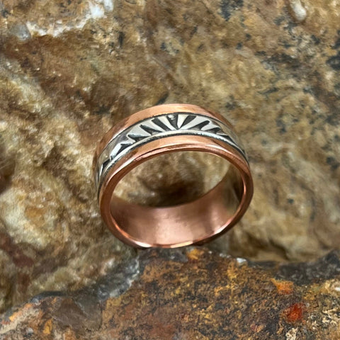 Sterling Silver & Copper Ring By Sylvana Apache Size 9.5