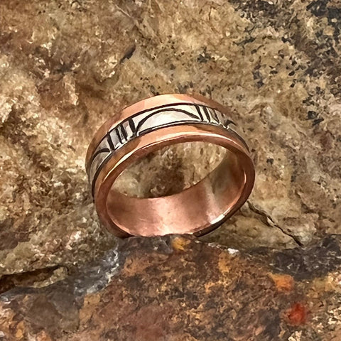 Sterling Silver & Copper Ring By Sylvana Apache Size 7.75