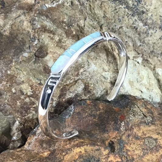 David Rosales Amazing Light Inlaid Sterling Silver Bracelet