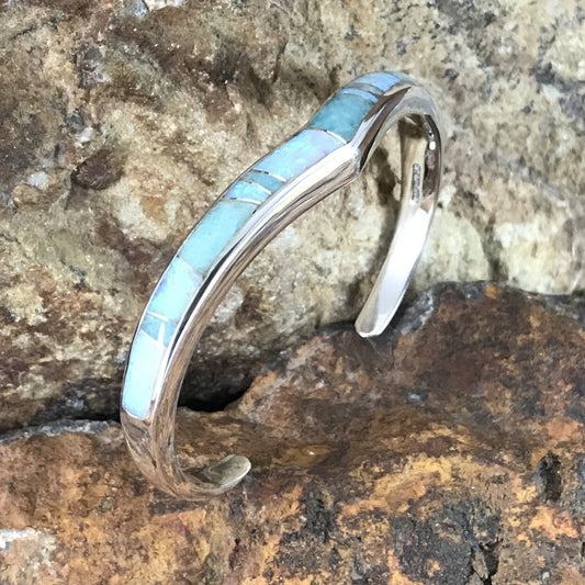 David Rosales Amazing Light Inlaid Sterling Silver Bracelet