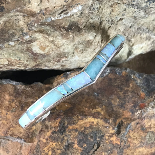 David Rosales Amazing Light Inlaid Sterling Silver Bracelet