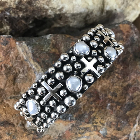 Million Drops Fresh Water Pearl Sterling Silver Bracelet by Diane Wylie