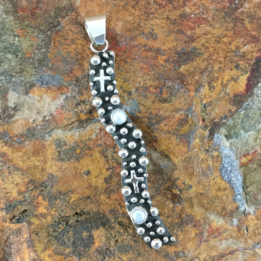 Million Drops Fresh Water Pearl Sterling Silver Pendant by Ray Coriz