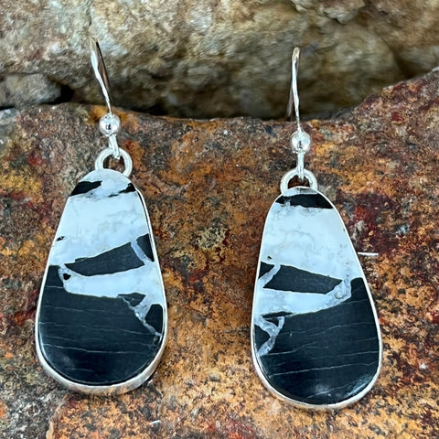 White Buffalo Sterling Silver Earrings by Rose Paxton