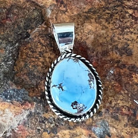 Golden Hill Turquoise Sterling Silver Pendant by LMTZ