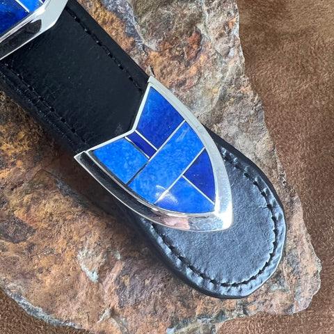 David Rosales Blue Water Inlaid 1" Ranger Belt Buckle