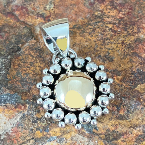 Sterling Silver Pendant w/ 14kt. Gold by Artie Yellowhorse