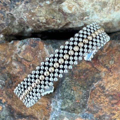 Sterling Silver & 14kt. Gold Bracelet by Artie Yellowhorse
