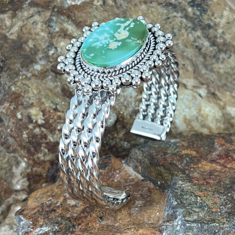 Royston Turquoise Sterling Silver Bracelet by Artie Yellowhorse