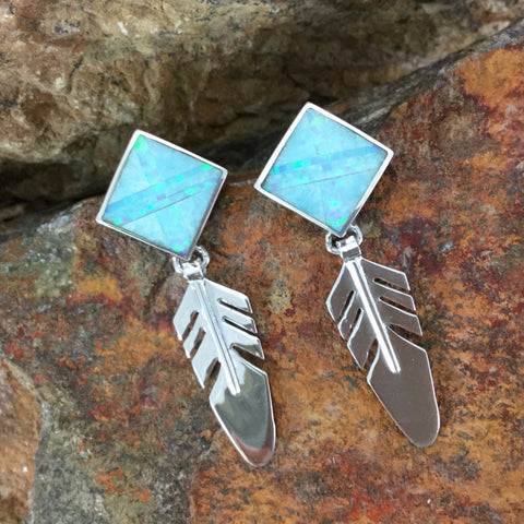 David Rosales Amazing Light Inlaid Sterling Silver Earrings
