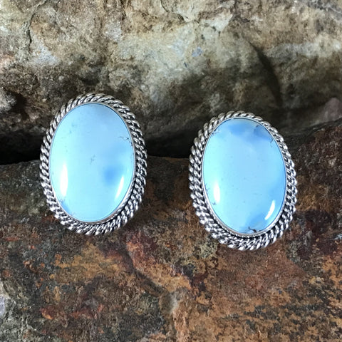 Golden Hill Turquoise Sterling Silver Earrings by Artie Yellowhorse