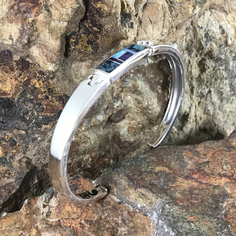 David Rosales Shalako Inlaid Sterling Silver Bracelet