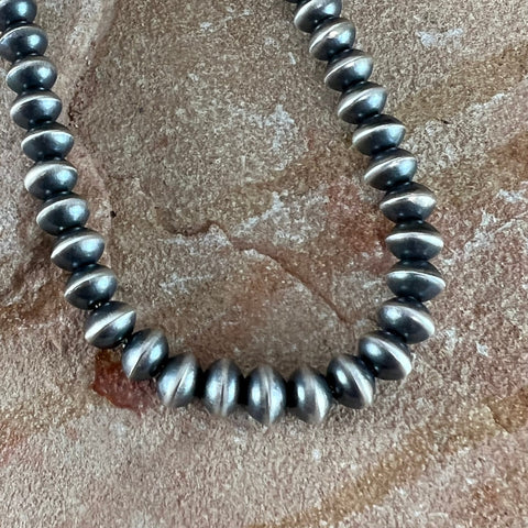 18" Single Strand Navajo Pearls Sterling Silver Necklace & Earrings by Preston Haley