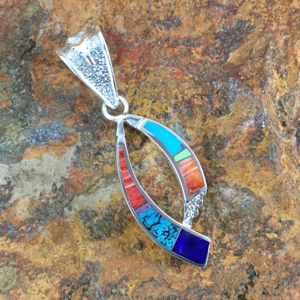 David Rosales Indian Summer Inlaid Sterling Silver Pendant
