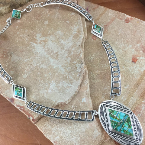 David Rosales Sonoran Gold Inlay Sterling Silver Necklace