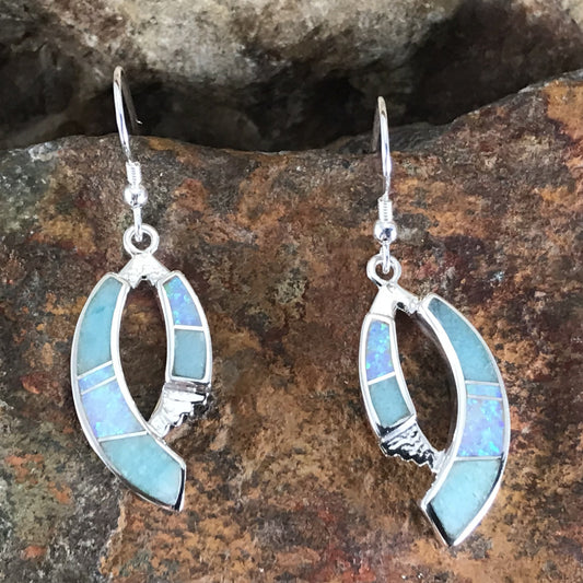 David Rosales Amazing Light Inlaid Sterling Silver Earrings