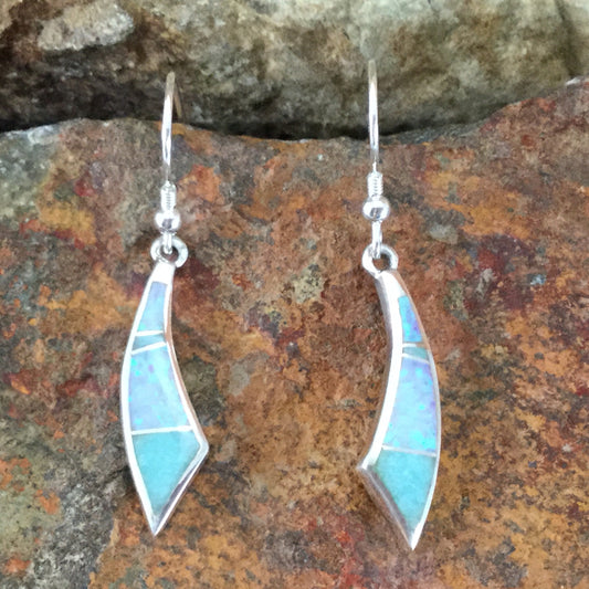David Rosales Amazing Light Inlaid Sterling Silver Earrings