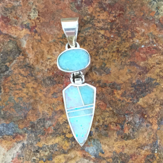 David Rosales Amazing Light Inlaid Sterling Silver Pendant