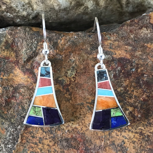 David Rosales Indian Summer Inlaid Sterling Silver Earrings