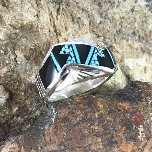 David Rosales Shadow Peak Fancy Inlaid Sterling Silver Ring