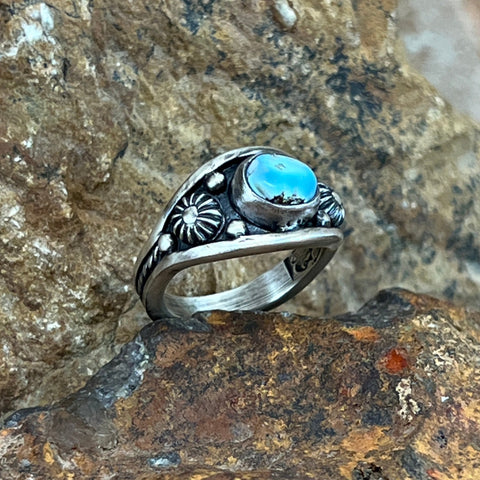 Golden Hill Turquoise Sterling Silver Ring Size 