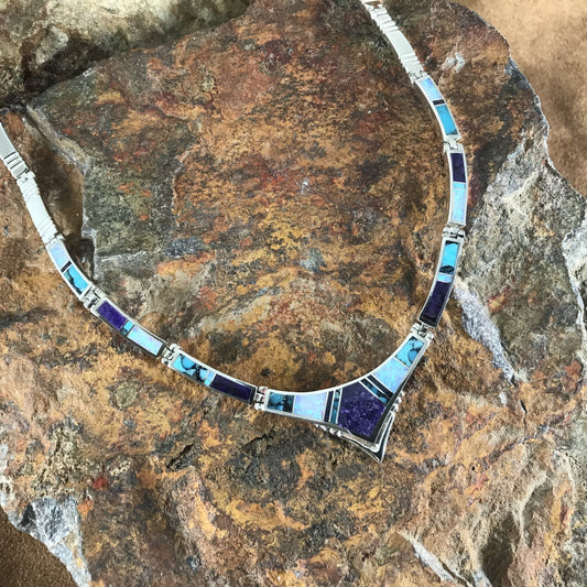 David Rosales Shalako Inlaid Sterling Silver Bracelet