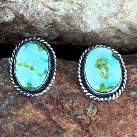 Sonoran Gold Turquoise Sterling Silver Earrings by Diane Wylie