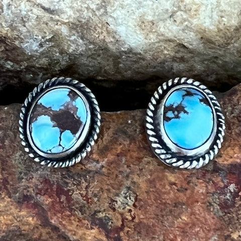 Golden Hill Turquoise Sterling Silver Earrings by Bernyse Chavez
