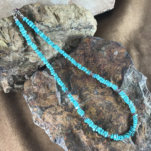 David Rosales Arizona Blue Sterling Silver Beaded Necklace