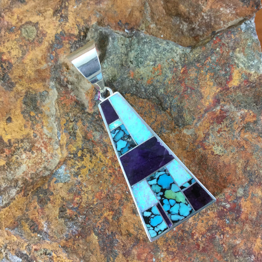 David Rosales Shalako Inlaid Sterling Silver Pendant