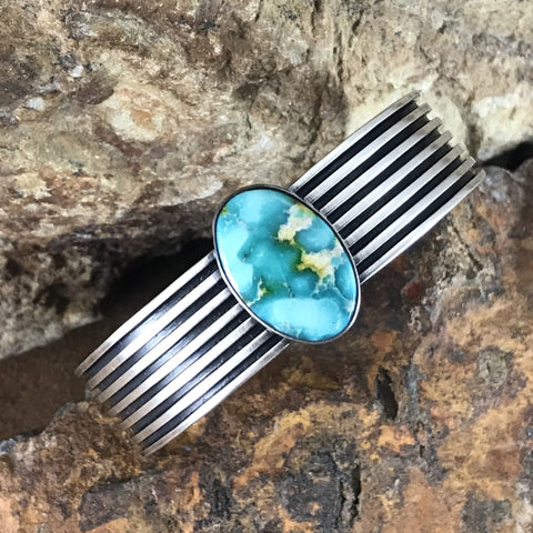 Sonoran Gold Turquoise Sterling Silver Bracelet by Francis Jones