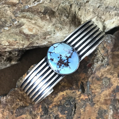 Golden Hill Turquoise Sterling Silver Bracelet by Francis Jones