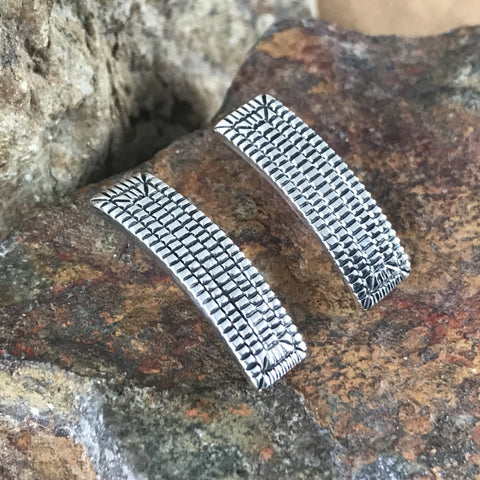 Traditional Sterling Silver Earrings by Elgin Tom