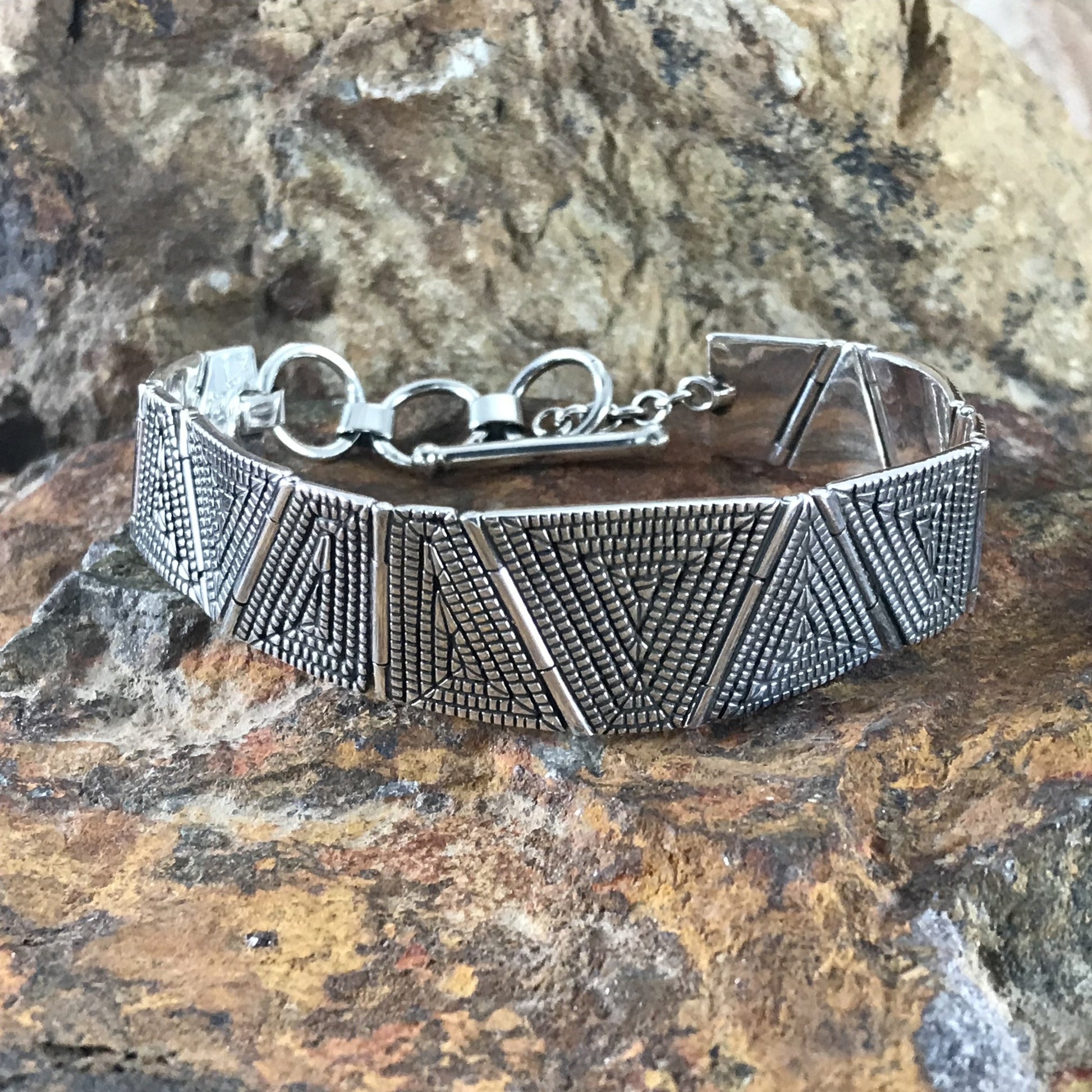 Traditional Sterling Silver Link Bracelet by Elgin Tom