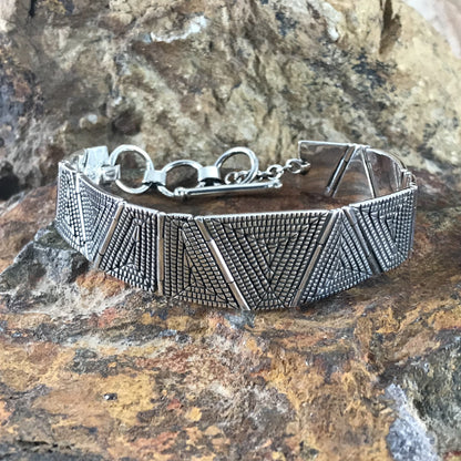 Traditional Sterling Silver Link Bracelet by Elgin Tom