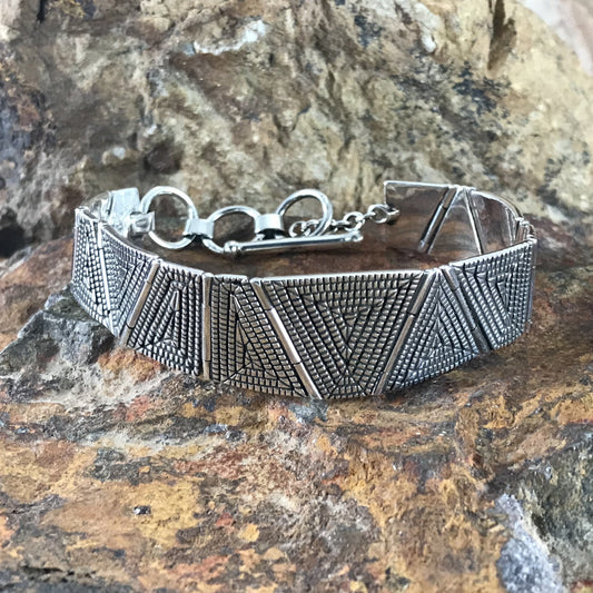 Traditional Sterling Silver Link Bracelet by Elgin Tom