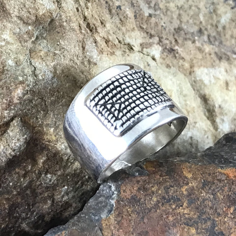 Traditional Sterling Silver Ring by Elgin Tom