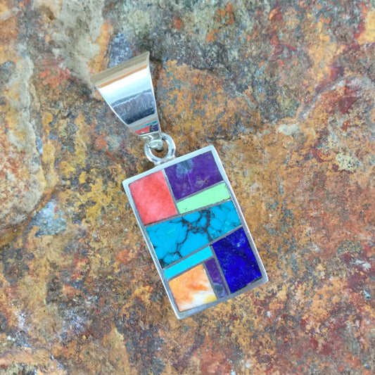 David Rosales Indian Summer Inlaid Sterling Silver Pendant