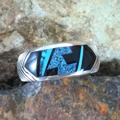 David Rosales Shadow Peak Fancy Inlaid Sterling Silver Ring
