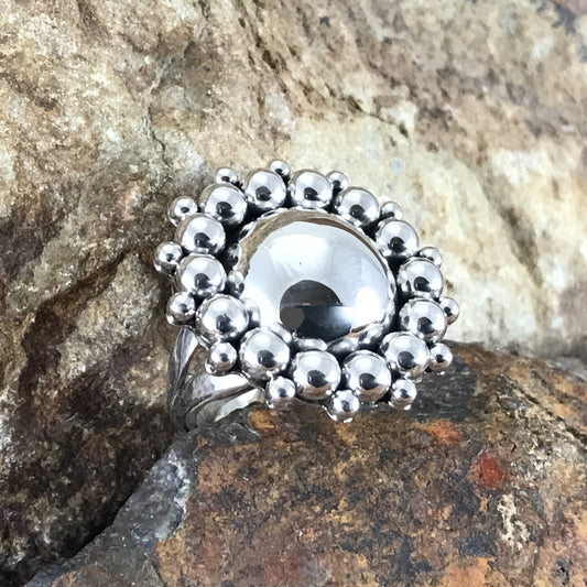 Sterling Silver Rising Sun Scattered Ring by Artie Yelowhorse