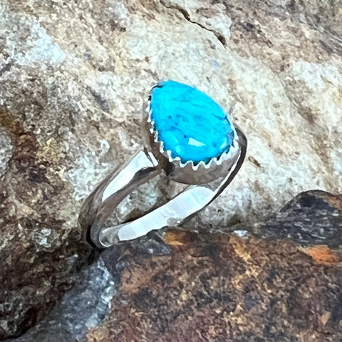 David Rosales Arizona Blue Sterling Silver Ring Size 7