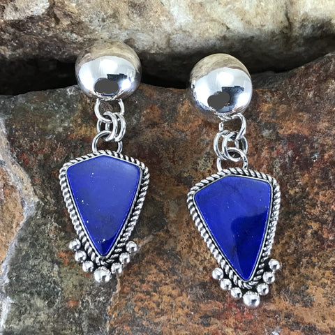 Lapis Sterling Silver Earrings by Artie Yellowhorse